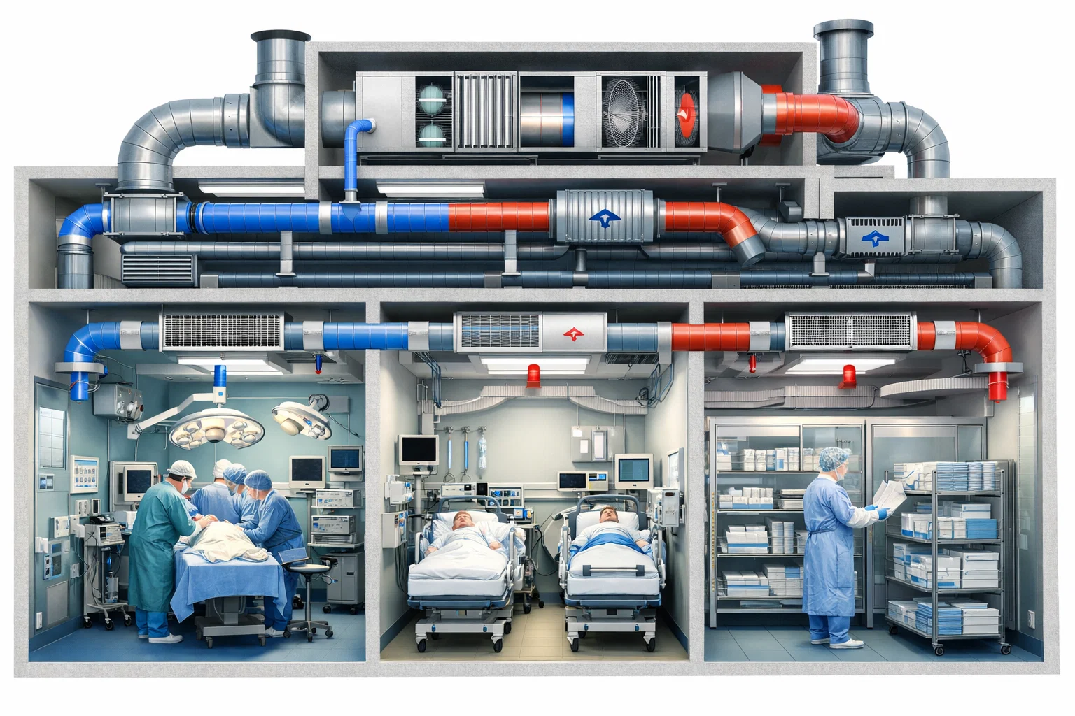 Как организовать HVAC для операционных блоков, реанимации и стерильных медицинских зон