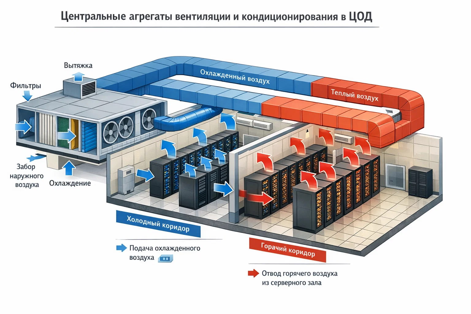 Вентиляция и кондиционирование в ЦОД: какую роль играют центральные агрегаты в инженерной схеме