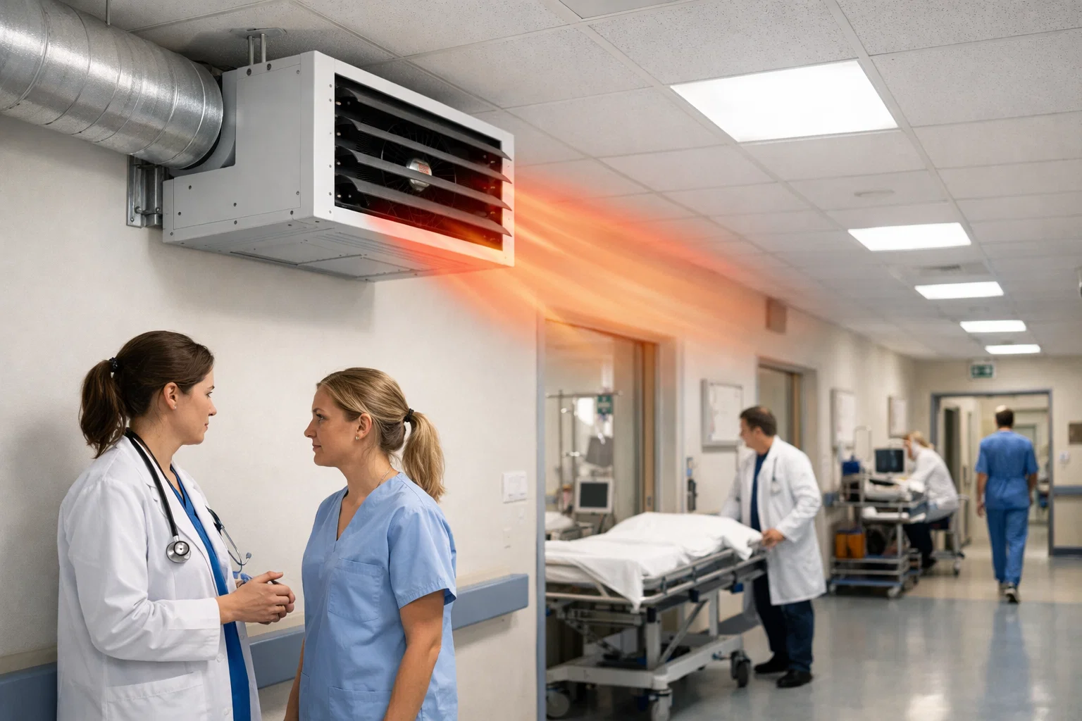 Воздушно-отопительные агрегаты для больниц и клиник: можно ли использовать их в медицинских зданиях