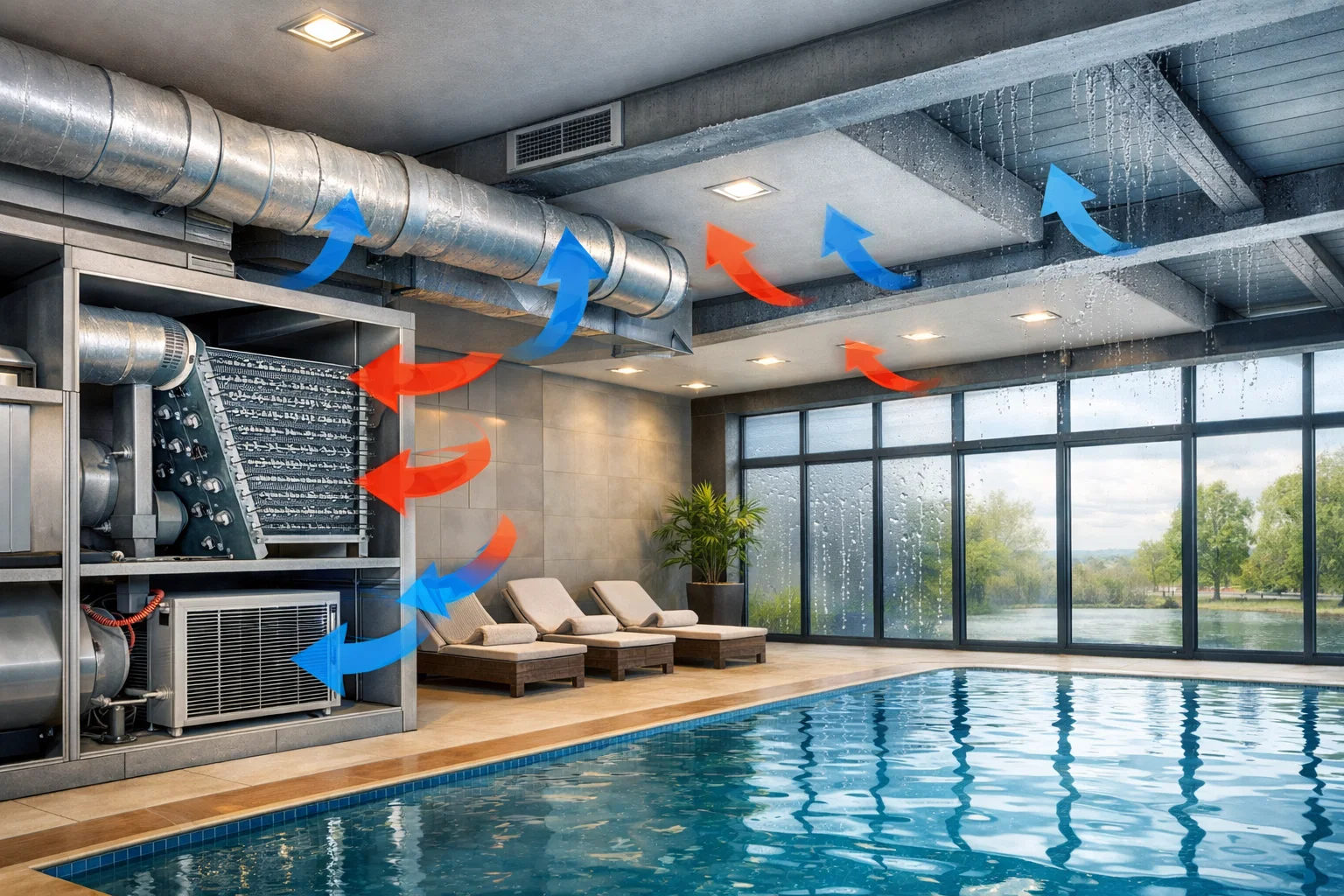 HVAC для бассейнов: как контролировать влажность, температуру воздуха и защиту конструкций от конденсата