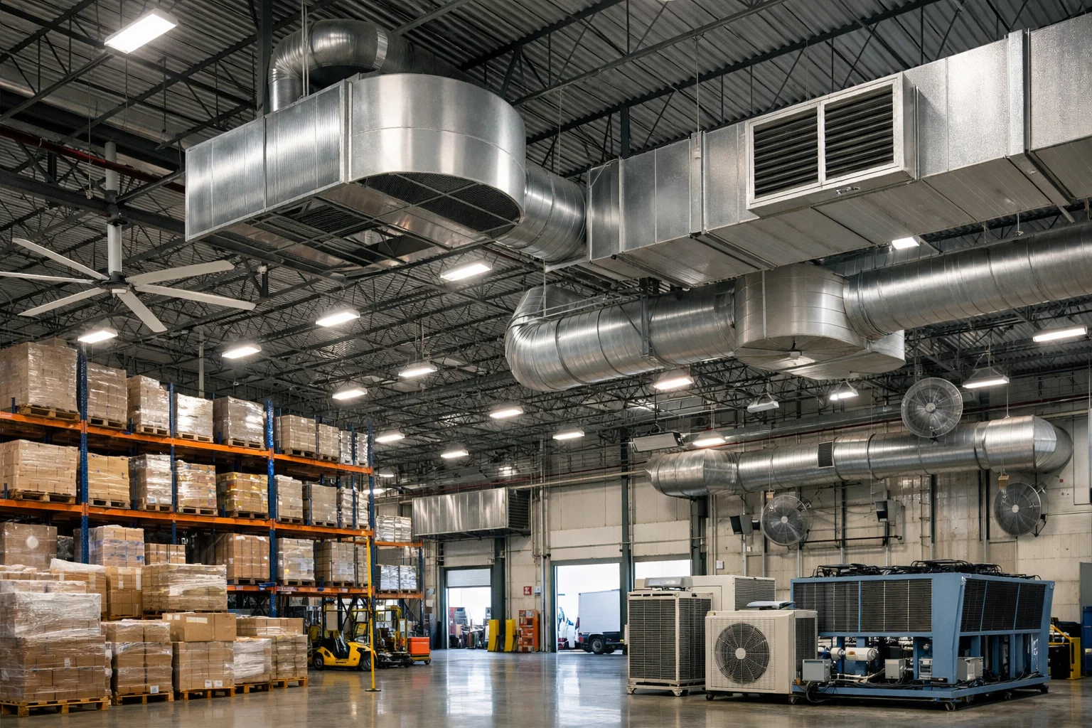 Ангары и логистические комплексы: какие HVAC-системы подходят для больших объемов воздуха и переменной нагрузки
