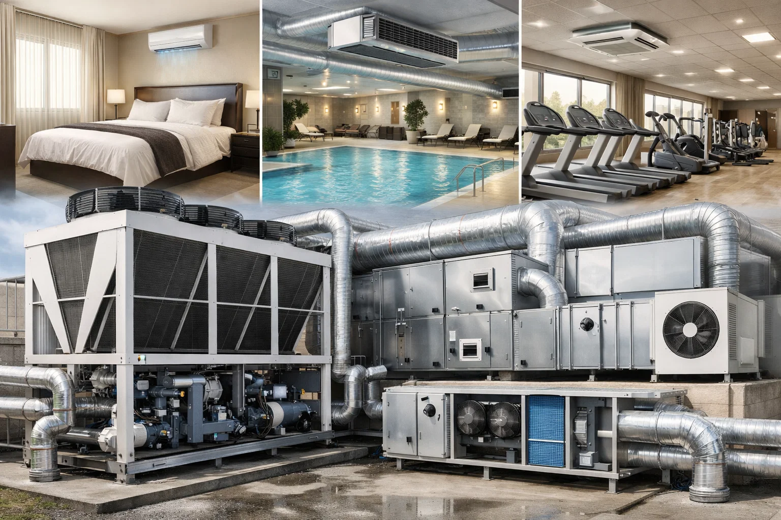 Чиллеры, фанкойлы и вентиляционные установки для гостиниц, бассейнов и фитнес-центров: как собрать эффективную систему