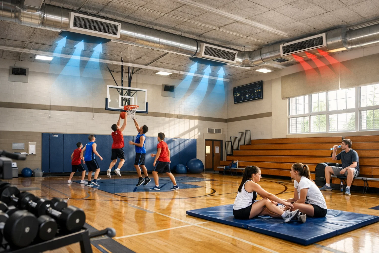 Инженерный подбор HVAC для спортивного зала учебного заведения