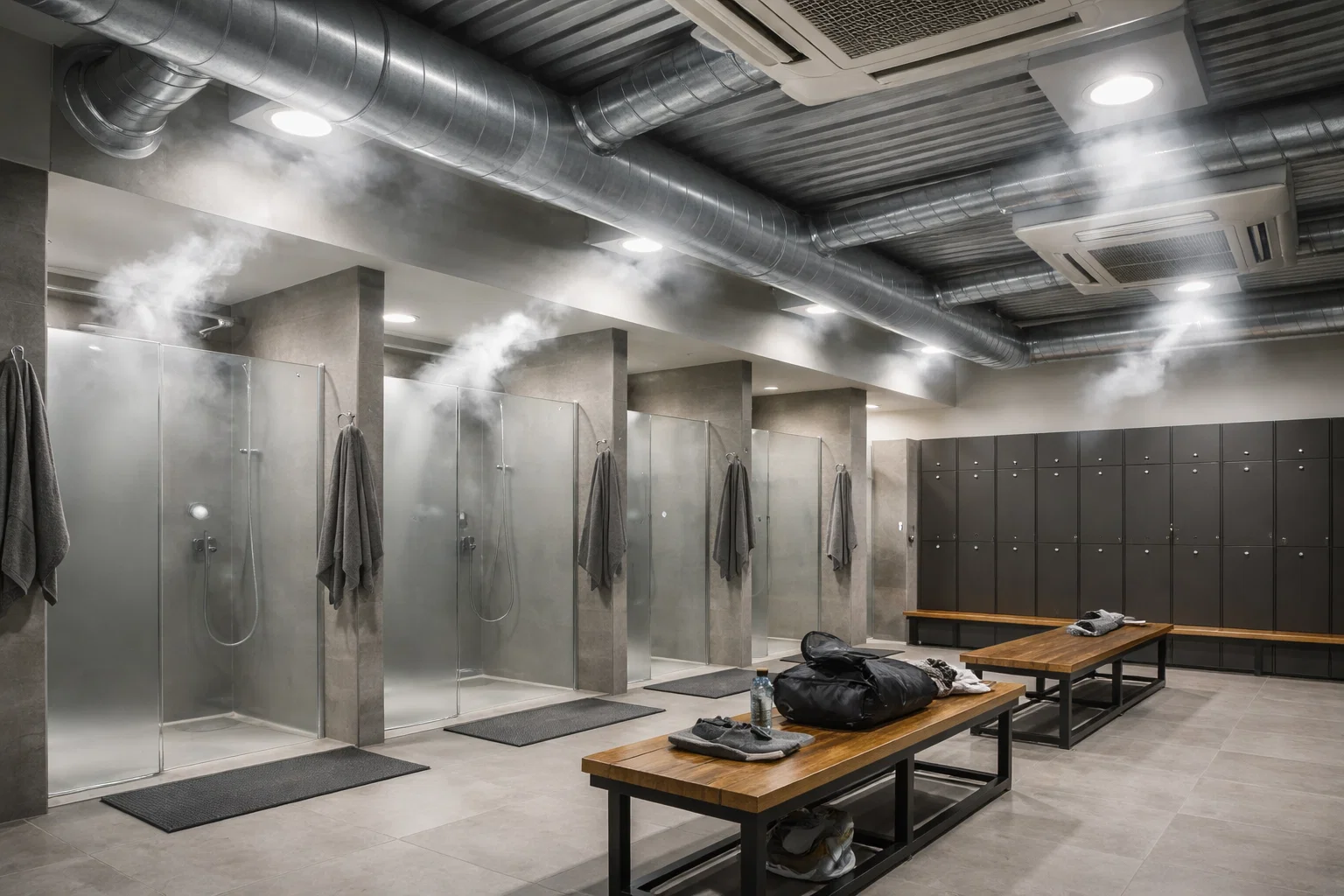 Инженерный подбор HVAC для раздевалок и душевых зон